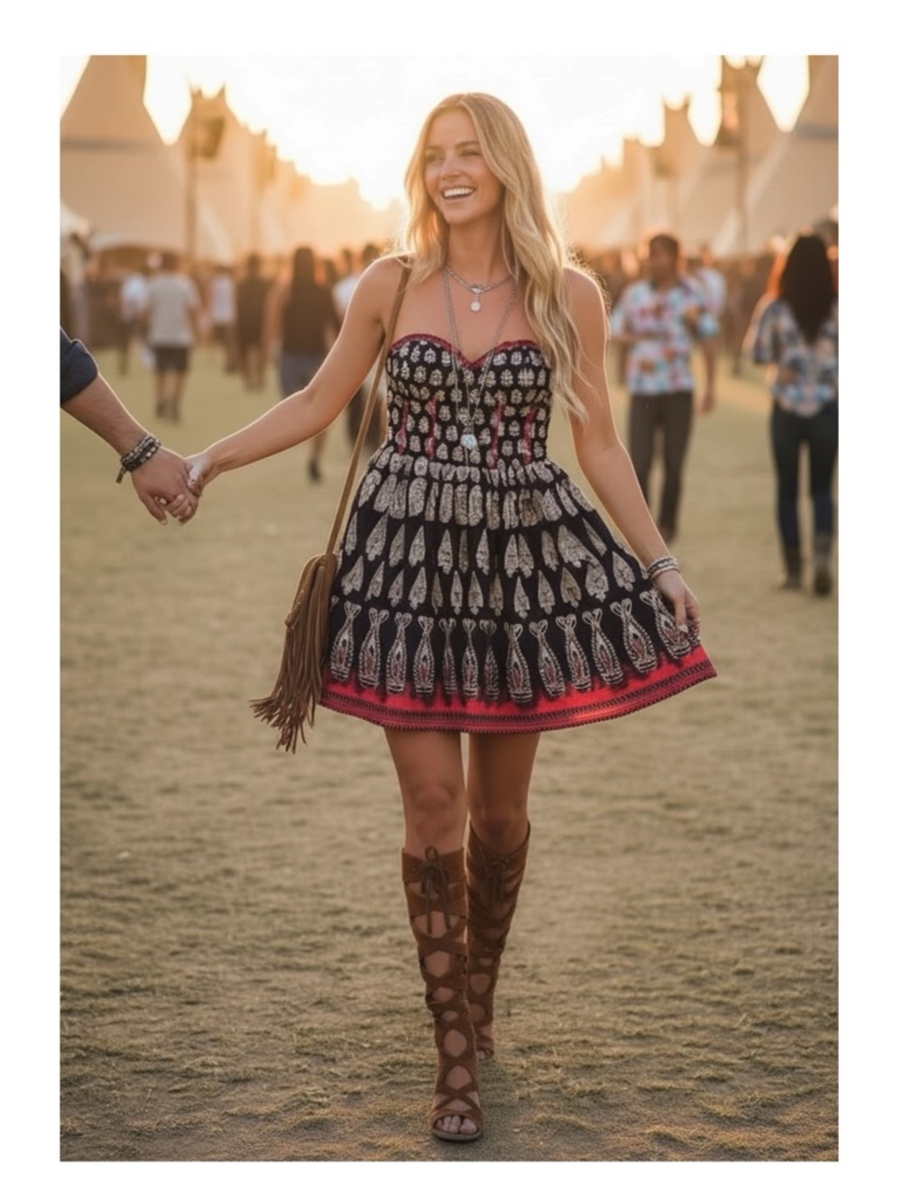 Band of Gypsies ✌︎︎ Strapless Tribal Print Cocktail Mini Dress ✌︎︎ Navy ✌︎︎ XS